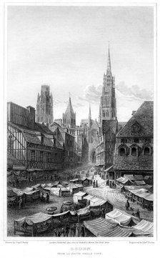 'Rouen, from La Haute Vieille Tour', 1820. Artist: Edward Finden