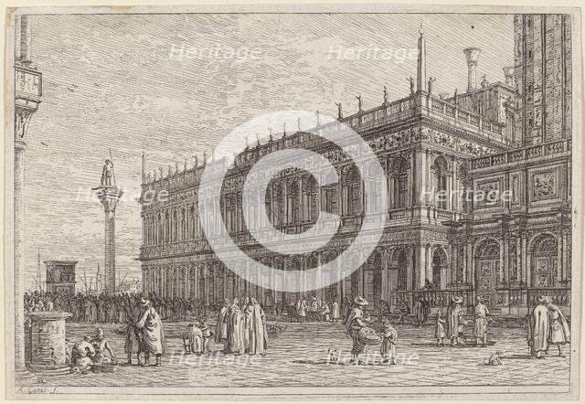 La libreria. V., in or before 1742. Creator: Canaletto.