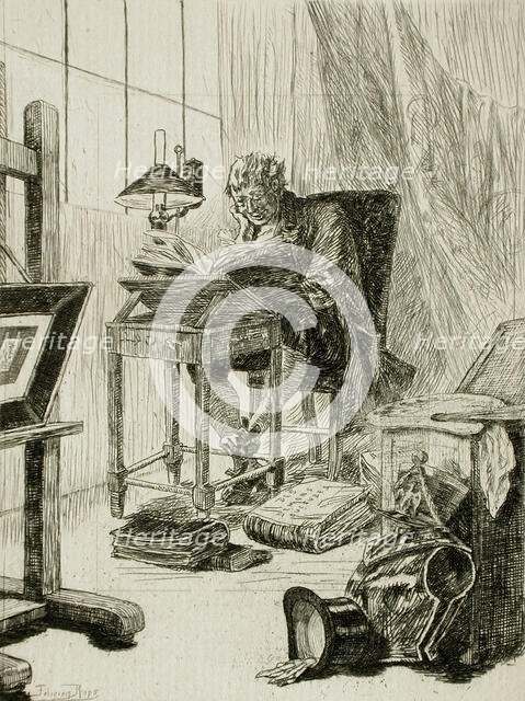 L'Art moderne ou la lecture du grimoire, 1879. Creator: Félicien Rops.