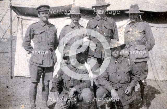 Australians in front of tent, Tel-el-Kebir. Egypt, 1916. Creator: Unknown.