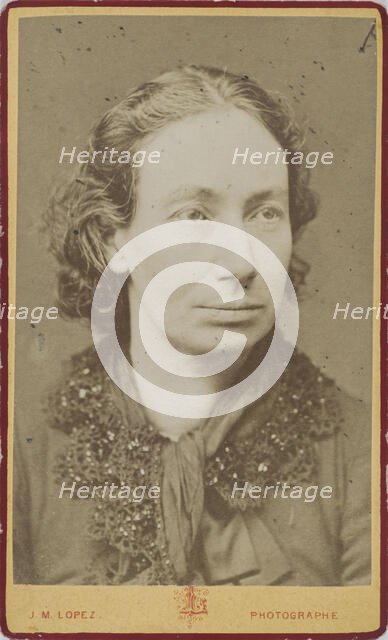 Portrait of Louise Michel (1830-1905), c.1870. Creator: Photo studio J.M. Lopez, Paris  .