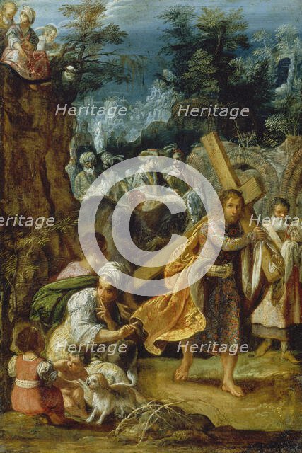 The Frankfurt Altarpiece of the Exaltation of the True Cross: Emperor Heraclius’..., 1603-1605. Creator: Adam Elsheimer.