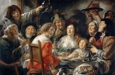 Thumbnail image of The King Drinks, or Family Meal on the Feast of Epiphany. Artist: Jordaens, Jacob (1593-1678)