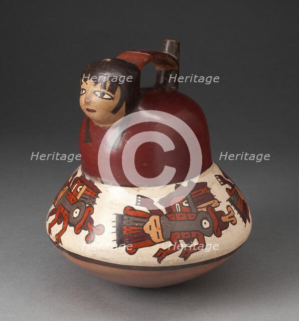 Single Spout Vessel in the Form of a Female with Abstract Insects in Lower Row, 180 B.C./A.D. 500. Creator: Unknown.