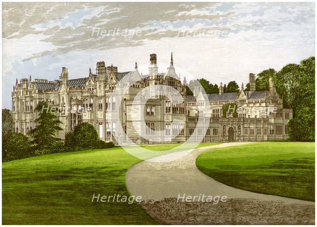 Rushton Hall, Northamptonshire, home of the Clarke-Thornhall family, c1880. Artist: Unknown