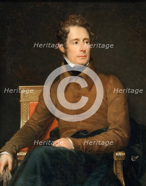 Portrait of Alphonse-Marie-Louis de Prat de Lamartine. Artist: Gérard, François Pascal Simon (1770-1837)