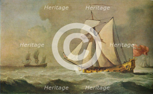 'The Cleveland Yacht at Sea in a Fresh Breeze', 1678. Artist: Willem van de Velde the Younger.