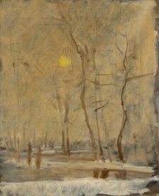 Winter Sun in a Landscape with a Brook. Motif from Strázky, 1900-1910. Creator: Ladislav Mednyanszky.
