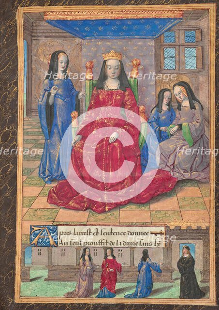 Anne of Brittany Enthroned and Accompanied by Her Ladies-in-Waiting, about 1493. Creator: Master of the Chronique Scandaleuse.