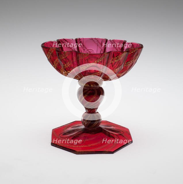 Sweetmeat Dish, Bohemia, c. 1750. Creator: Bohemia Glass.