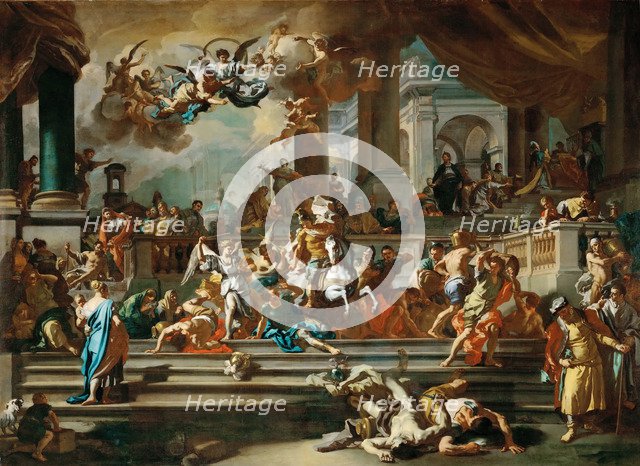 The Expulsion of Heliodorus from the Temple. Artist: Solimena, Francesco (1657-1747)