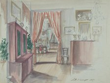 Drawing of an Interior: Salle à manger, 1857. Creator: Anon.
