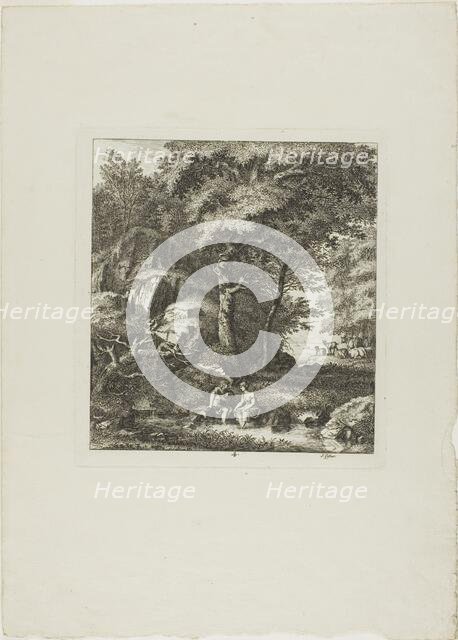 Couple Seated in a Glade, 1764. Creator: Salomon Gessner.