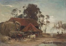 Evening - Building the Stack, c1870-1920. Creator: James Lawton Wingate.