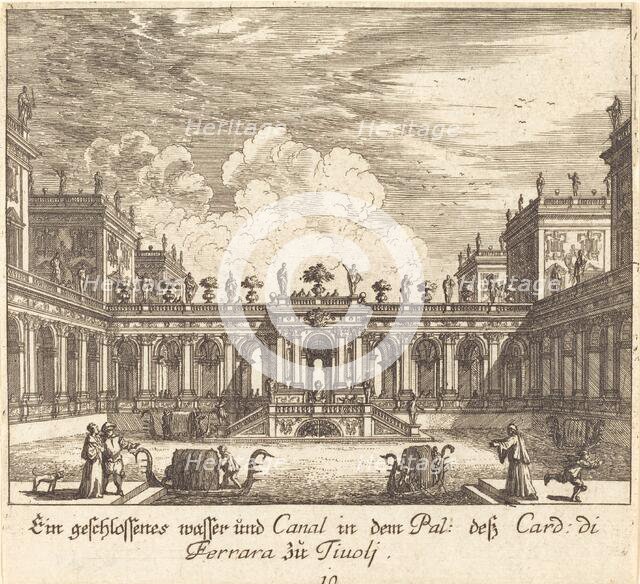 Palace and Canal, Cardinal di Ferrara, Tivoli, 1681. Creator: Melchior Küsel.