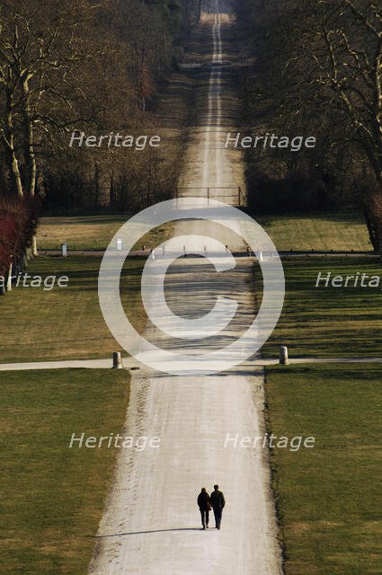 Tourists in the gardens of Chambord Castle, Loire Valley, France, 2008. Creator: Unknown.