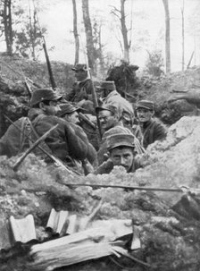 French troops in the trench system of Calonne, France, July 1915. Artist: Unknown