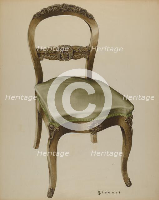 Carved Side Chair, c. 1937. Creator: Robert Stewart.