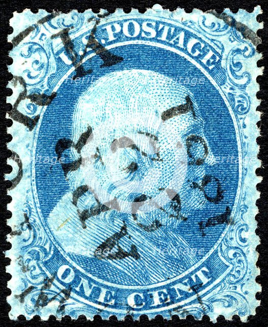 1c Franklin type I single, 1861. Creator: Unknown.