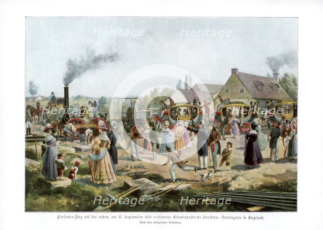 The Stockton & Darlington Railway, 1825 (1900). Artist: Unknown