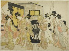 Women Imitating an Imperial Procession, Japan, 1805. Creator: Kitagawa Utamaro.
