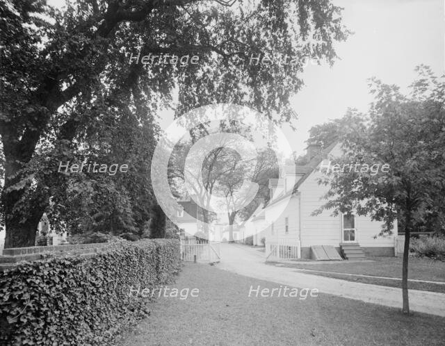 Lane in rear of spinning house at Mt. Vernon, c.between 1910 and 1920. Creator: Unknown.