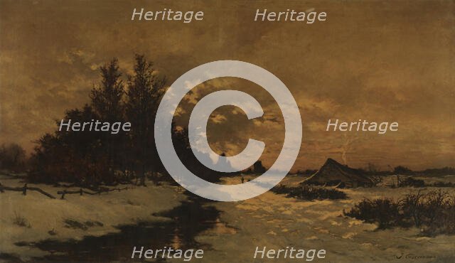 A Winter's Day in the Kempen, 1879. Creator: Joseph Coosemans.