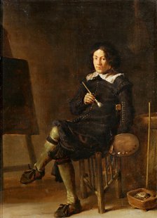 Self-Portrait with Easel , 1629. Creator: Saftleven, Cornelis Hermansz. (ca. 1607-1681).