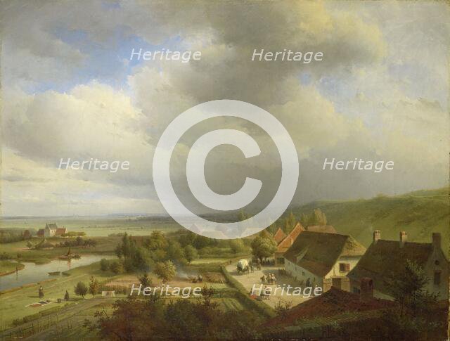View of the Ooijpolder, seen from the Belvédère in Nijmegen, 1833-1844. Creator: Abraham Johannes Couwenberg.