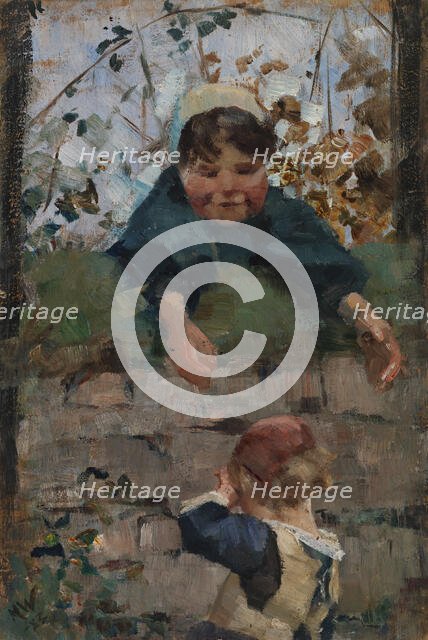 Farewell, study for The Obstacle, 1883. Creator: Maria Wiik.