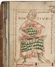 Anicius Manlius Severinus Boethius (From: De institutione musica by Boethius), 12th century. Artist: Anonymous  