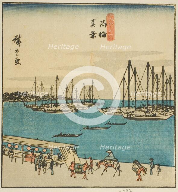 True View of Takanawa (Takanawa shinkei), section of a sheet from the series "Famous..., 1840s. Creator: Ando Hiroshige.