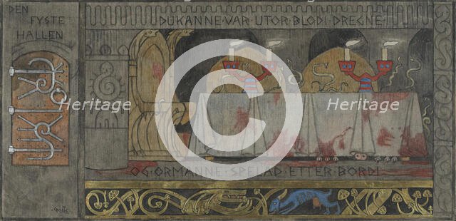 The first Hall, probably 1902-1904. Creator: Gerhard Munthe.