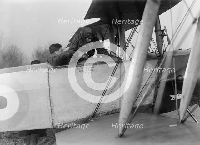 Allied Aircraft - Demonstration At Polo Grounds; Col. Charles E. Lee, British Aviator..., 1917. Creator: Harris & Ewing.