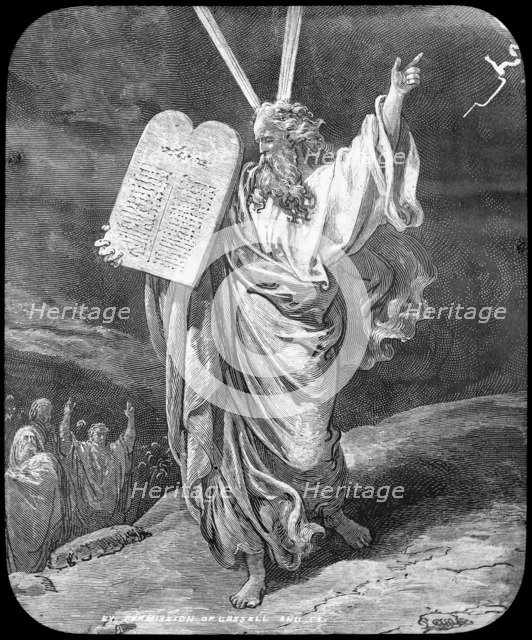 Moses receives the law, late 19th or early 20th century. Artist: Unknown