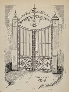 Wrought and Cast Iron Gates, c. 1936. Creator: Al Curry.