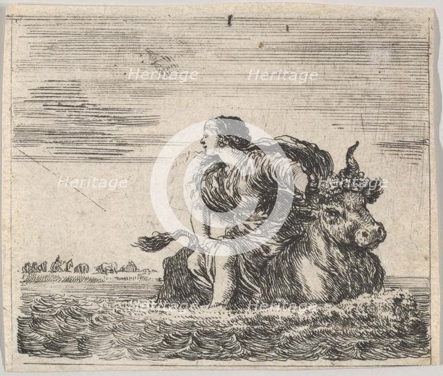 Jupiter and Europa, from 'Game of Mythology' (Jeu de la Mythologie), 1644. Creator: Stefano della Bella.