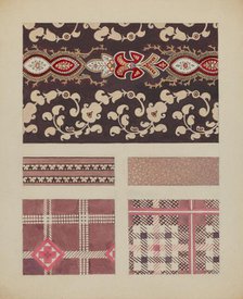 Materials from Quilt, c. 1937. Creator: Dorothy Posten.