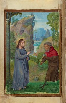 The Temptation of Christ; Prayer Book of Cardinal Albrecht of Brandenburg, about 1525-1530. Creator: Simon Bening.