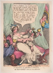 Nursing the Spawn of a Tyrant, April 14, 1811., April 14, 1811. Creator: Thomas Rowlandson.