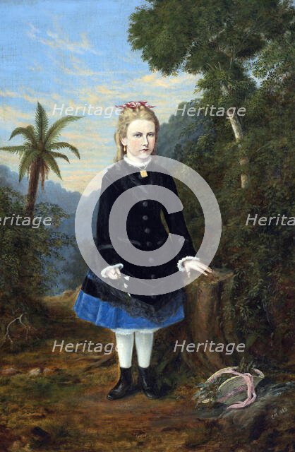 Untitled (Girl in a bush setting), 1882. Creator: Unknown.