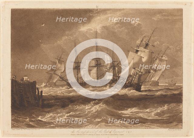 Ships in a Breeze, published 1808. Creator: JMW Turner.