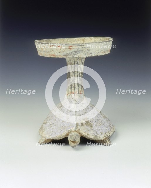Painted pottery lamp in the form of a tortoise, Western Han dynasty, China, late 2nd-1st century BC. Artist: Unknown