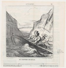 De Charybde en Scylla, 1869. Creator: Honore Daumier.