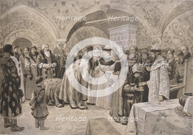 Welcome to the Tsarina after the Easter Matins. Artist: Chikin, Alexander Andreyevich (1865-1924)