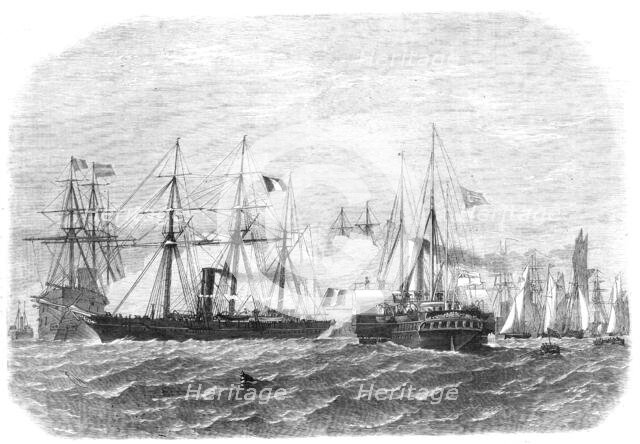 The International Naval Festival at Portsmouth: meeting of the Reine Hortense and the Osborne, 1865. Creator: Smyth.