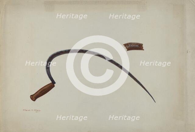 Wrought Iron Sickle, c. 1940. Creator: Frank Gray.