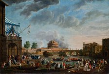 A Sporting Contest on the Tiber at Rome, 1750. Creator: Vernet, Claude Joseph (1714-1789).