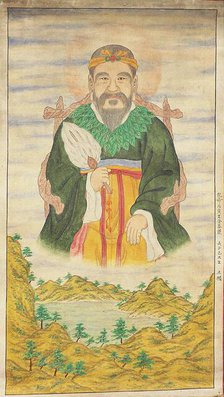 Dangun, the founder of the first Korean kingdom, on the Baekdu Mountain, First half of 19th cent. Creator: Anonymous.