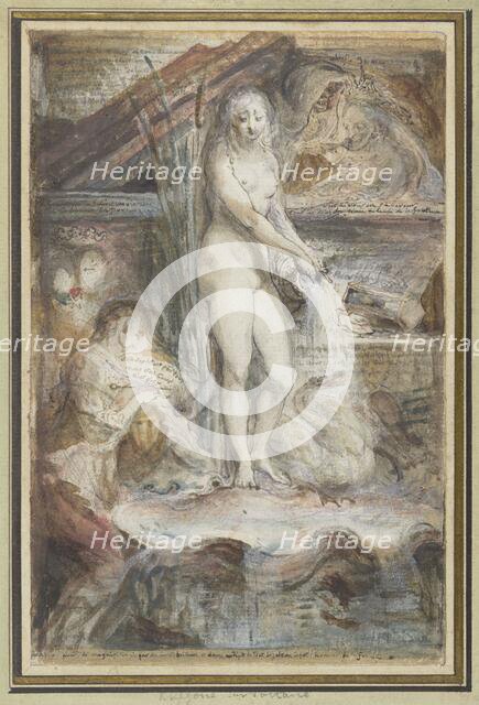 Allegory of the death of Voltaire, 1778-1780. Creator: Gabriel de Saint-Aubin.